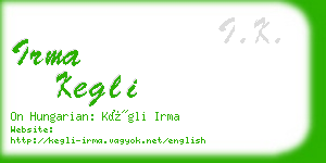 irma kegli business card